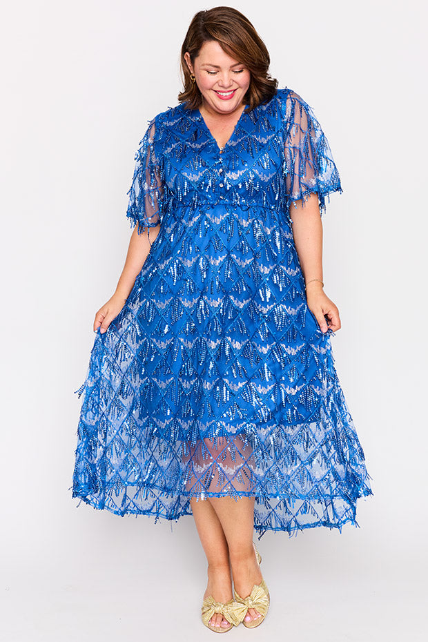 Wonderful Cobalt Party Dress – Cobalt Party midi dress