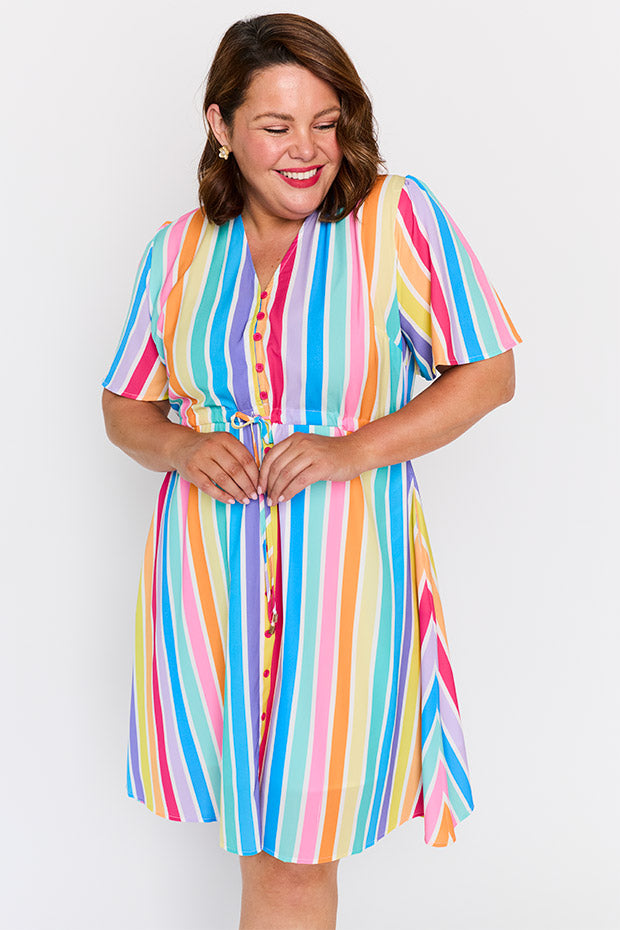 Siena LPD Candy Stripe Dress – LPD Candy Stripe knee length dress