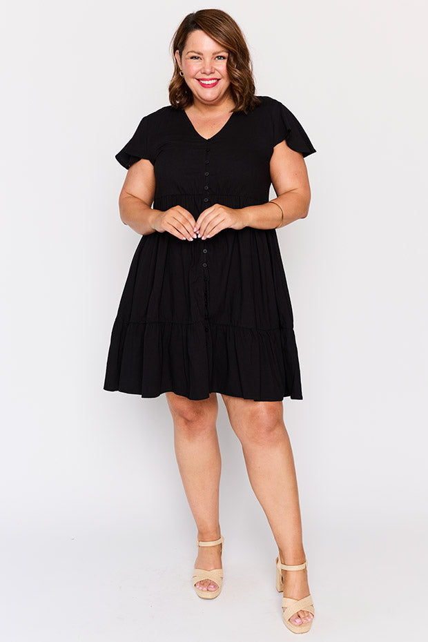 Mikey Black Dress – Black knee length dress