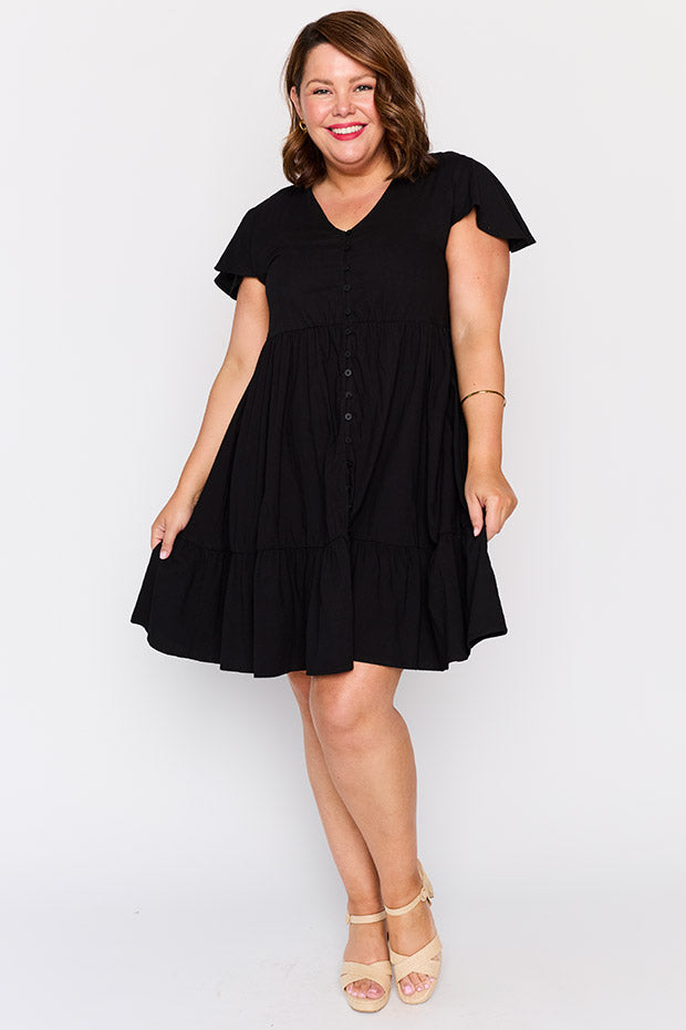 Mikey Black Dress – Black knee length dress