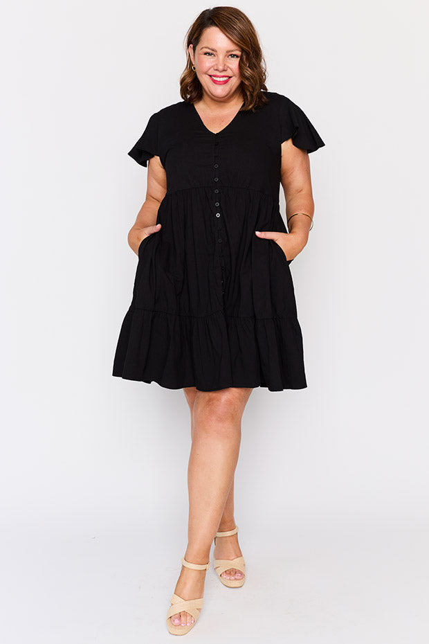 Mikey Black Dress – Black knee length dress