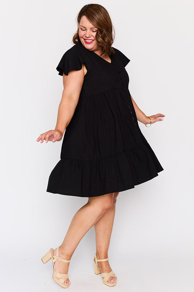 Mikey Black Dress – Black knee length dress
