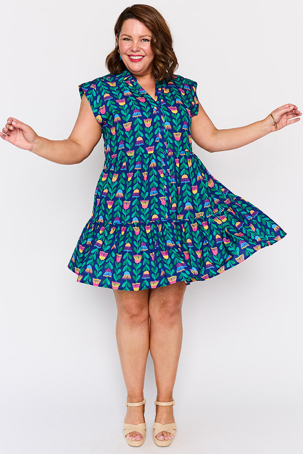 Claudia Eucalyptus Buds Dress – Eucalyptus Buds knee length dress