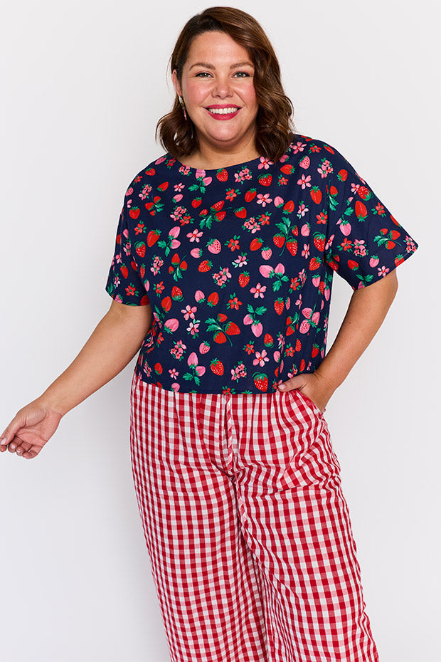 Harper Summer Berry Top โ Summer Berry loose top