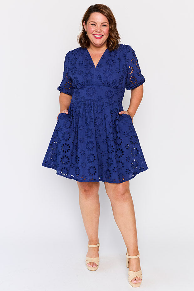 Rune Blue Dress โ Blue knee length dress
