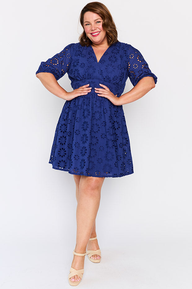 Rune Blue Dress โ Blue knee length dress