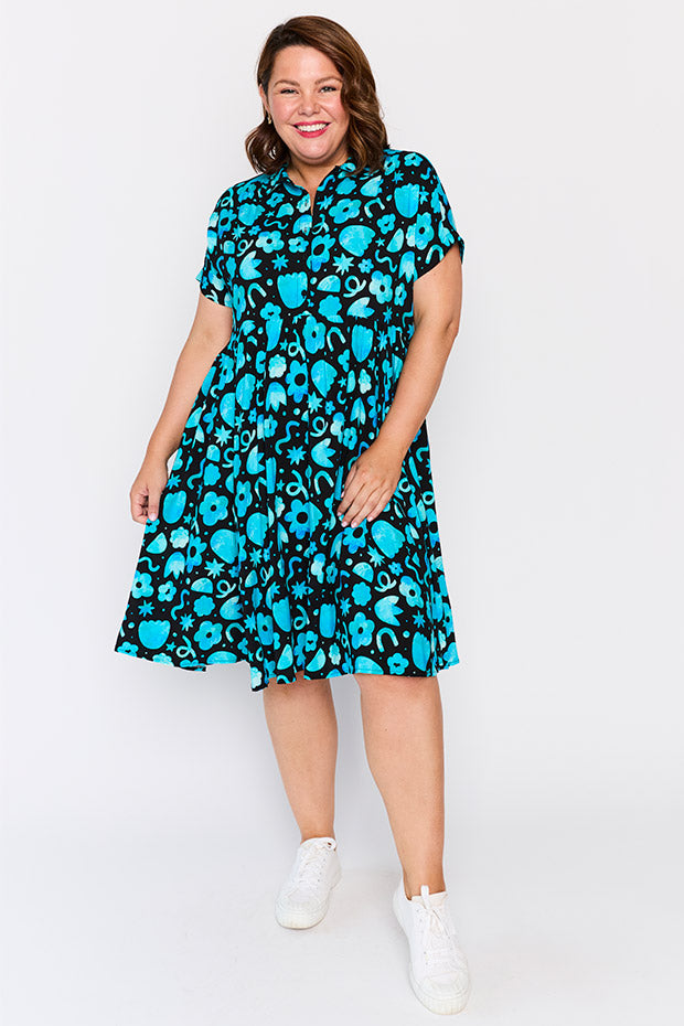 Kimba Stardust Florals Dress – Stardust Florals shirt dress