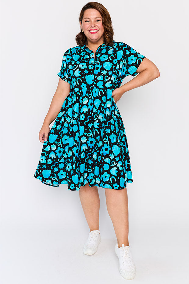 Kimba Stardust Florals Dress – Stardust Florals shirt dress