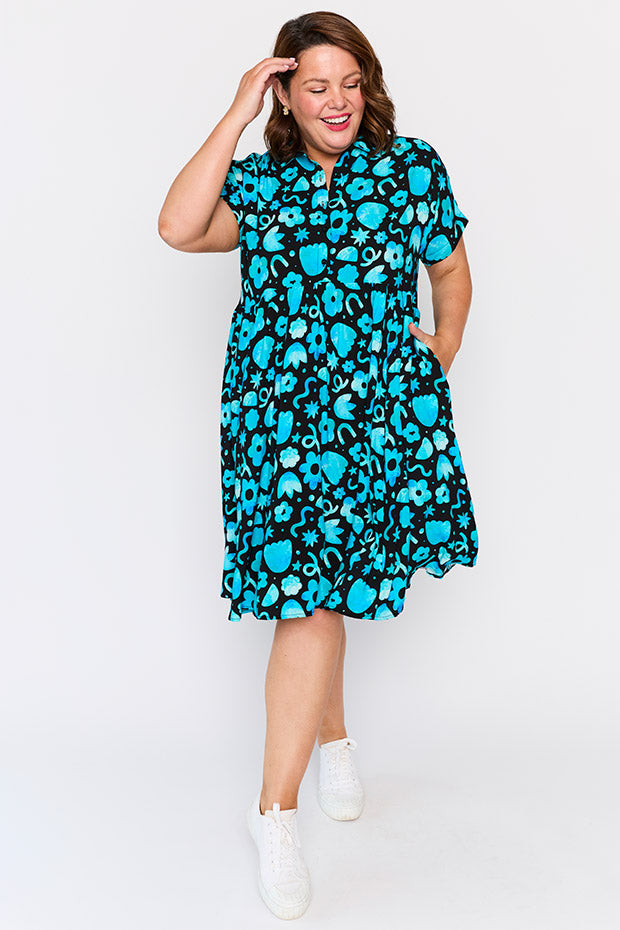 Kimba Stardust Florals Dress – Stardust Florals shirt dress