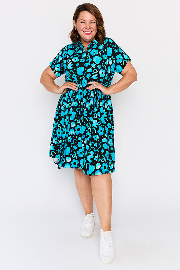 Kimba Stardust Florals Dress – Stardust Florals shirt dress