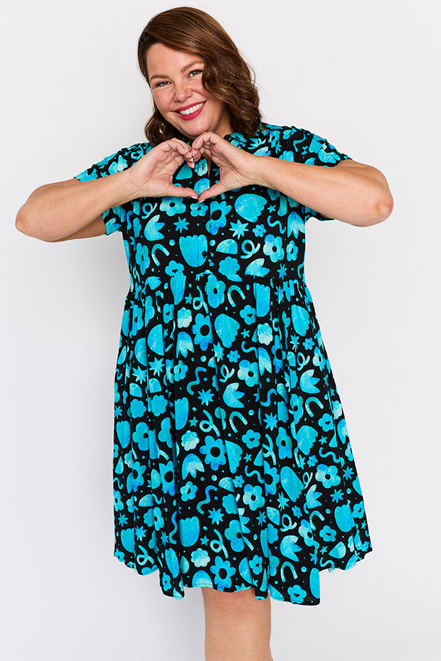 Kimba Stardust Florals Dress – Stardust Florals shirt dress