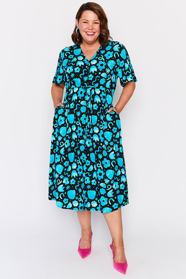 Michelle Stardust Florals Dress โ Stardust Florals midi dress