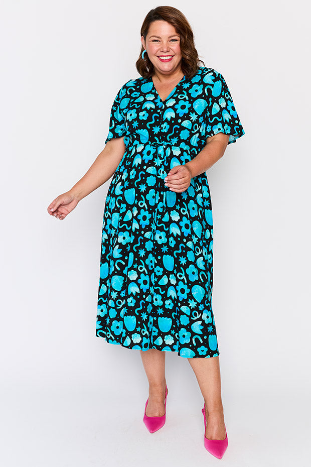 Michelle Stardust Florals Dress โ Stardust Florals midi dress
