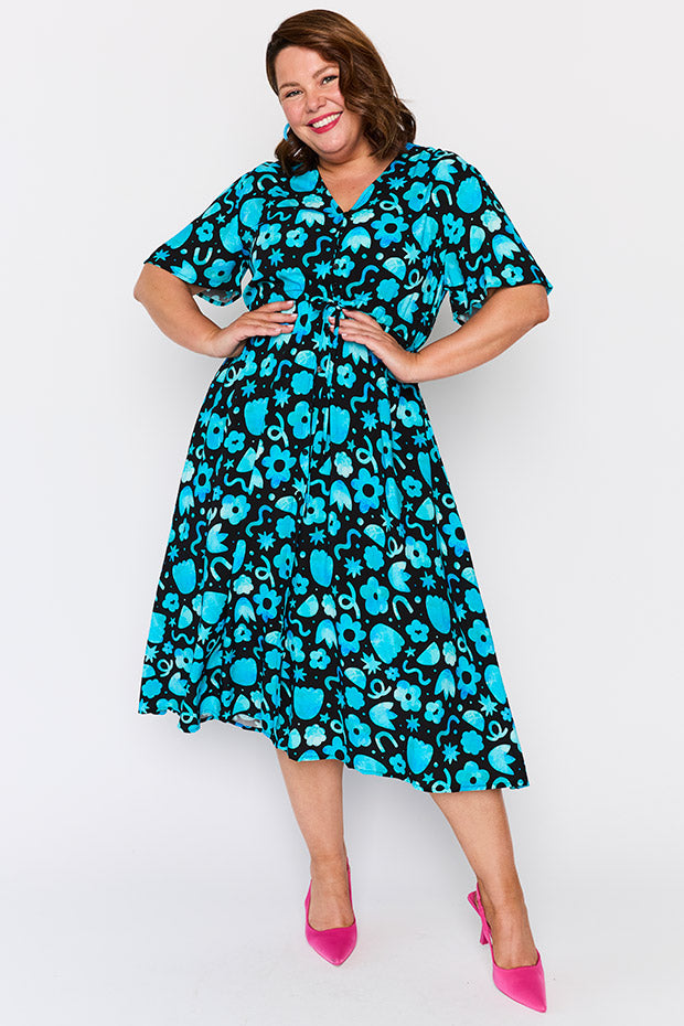 Michelle Stardust Florals Dress โ Stardust Florals midi dress