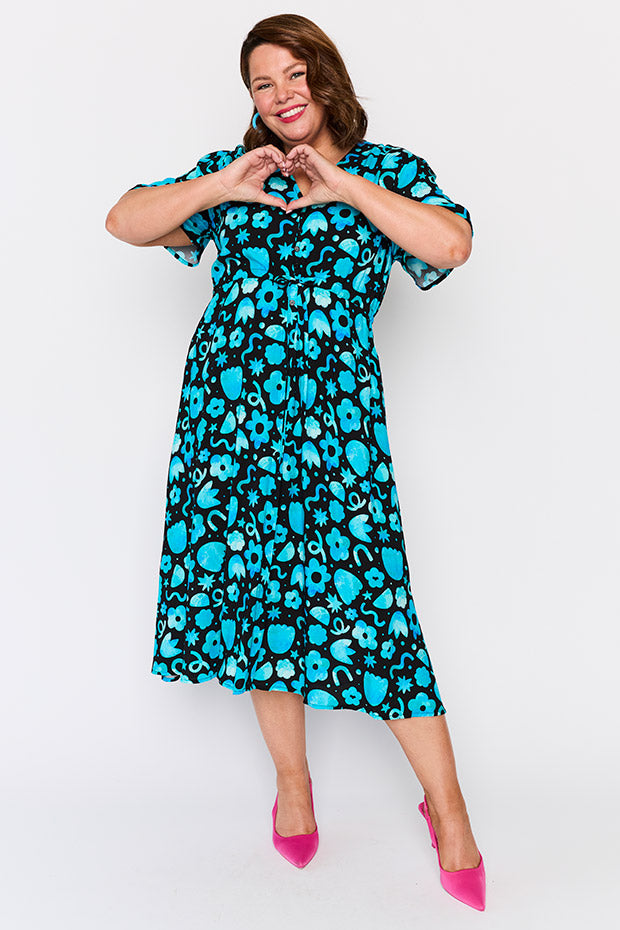 Michelle Stardust Florals Dress โ Stardust Florals midi dress