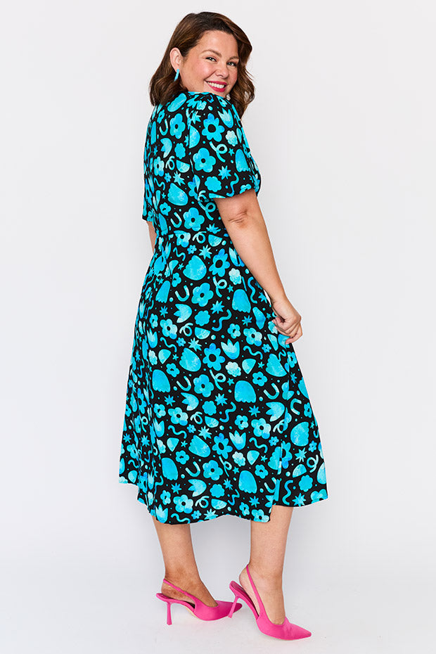 Michelle Stardust Florals Dress โ Stardust Florals midi dress