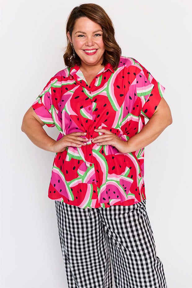 Belle Watermelon Stack Shirt – Watermelon Stack longline shirt