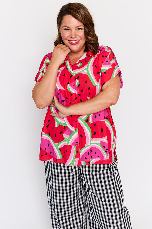 Belle Watermelon Stack Shirt – Watermelon Stack longline shirt