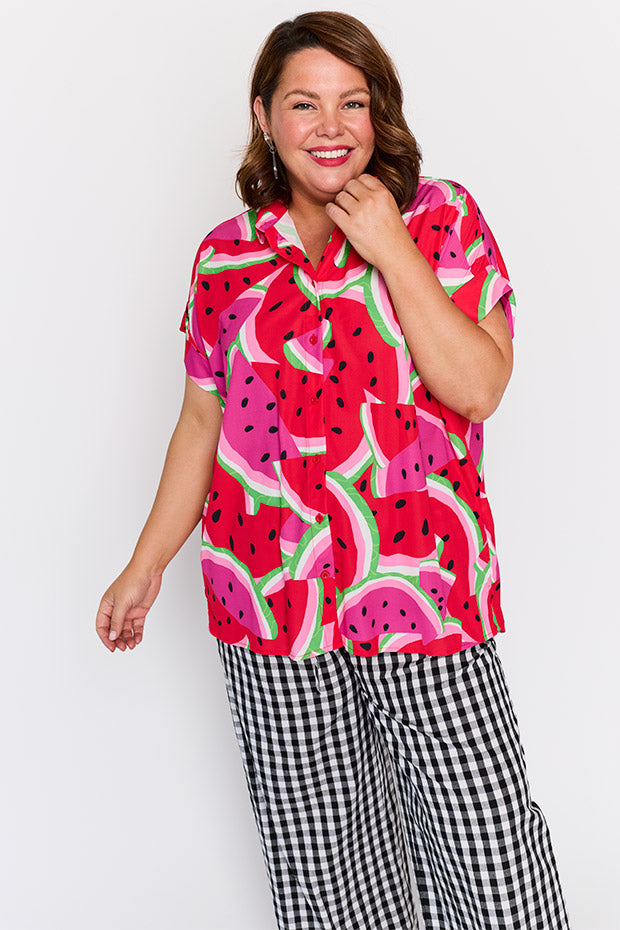 Belle Watermelon Stack Shirt – Watermelon Stack longline shirt