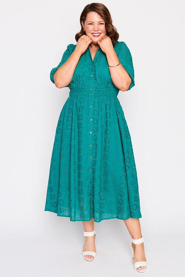 Edan Rich Teal Dress โ Rich Teal midi dress