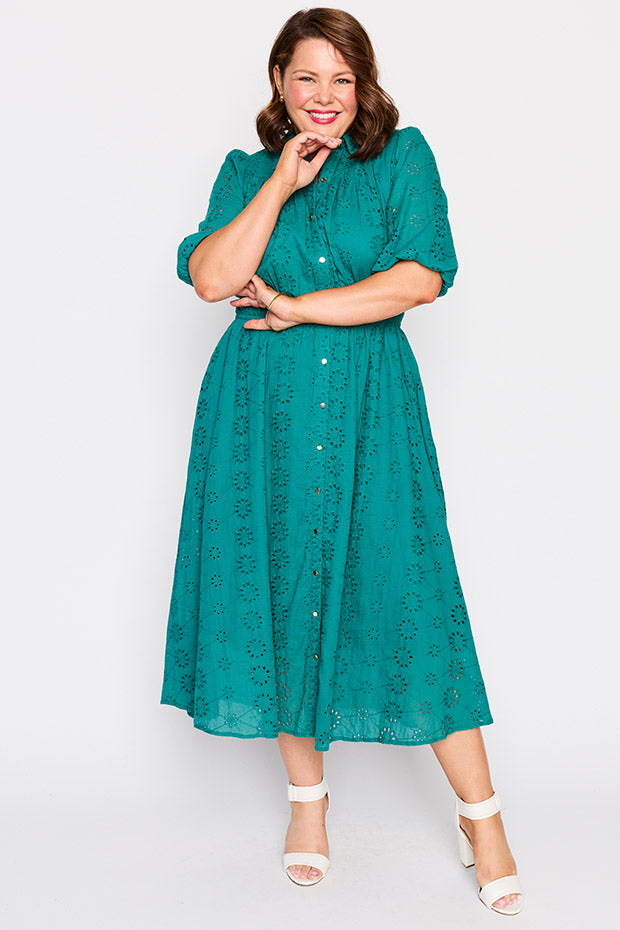 Edan Rich Teal Dress โ Rich Teal midi dress