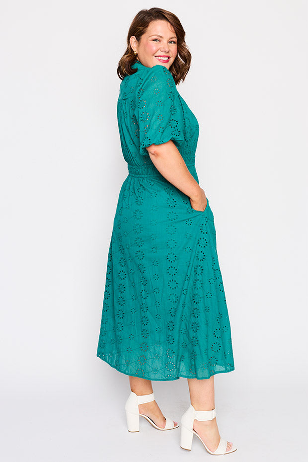 Edan Rich Teal Dress โ Rich Teal midi dress