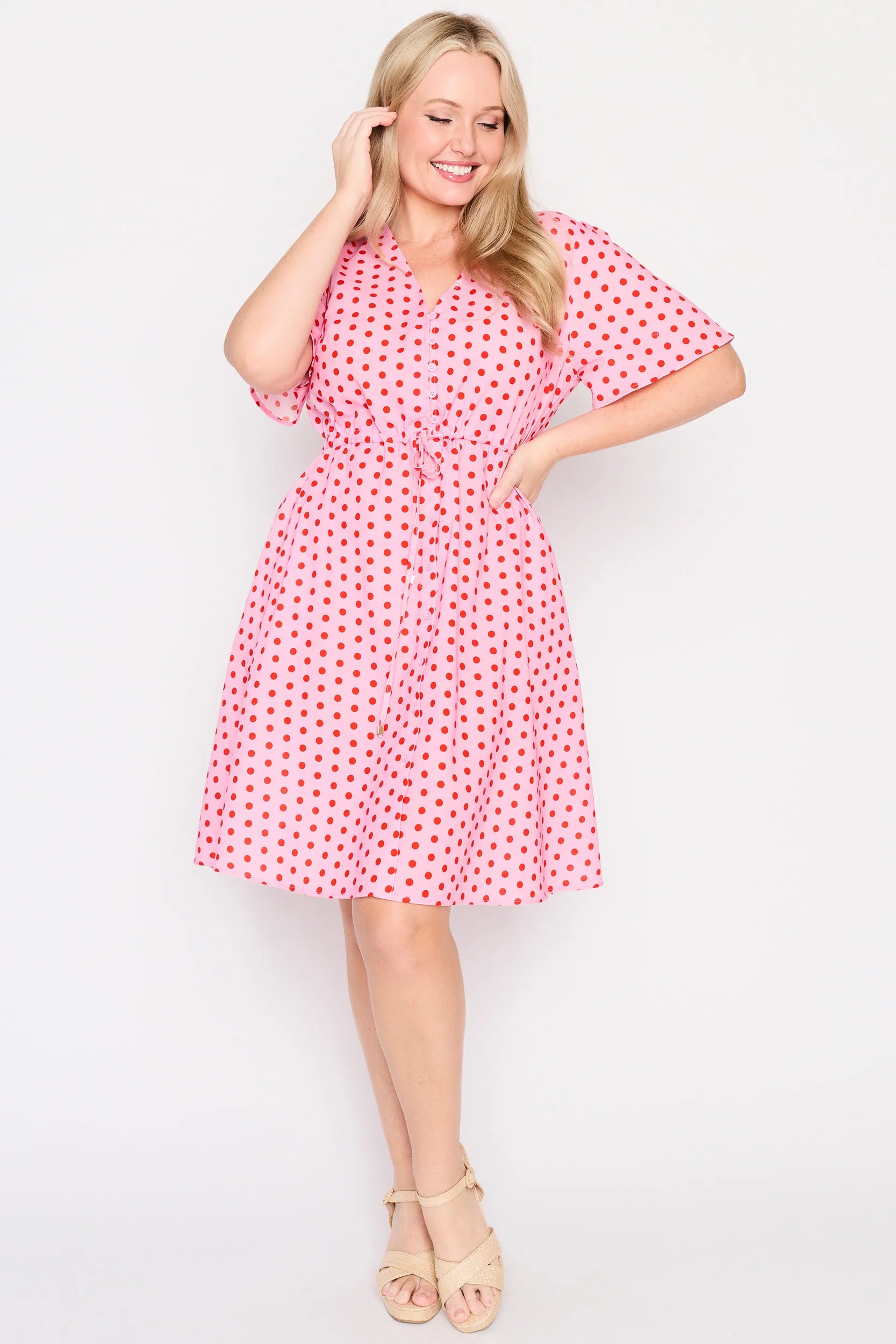 Siena Cotton Pretty In Pink Dress โ Pretty In Pink knee length dress
