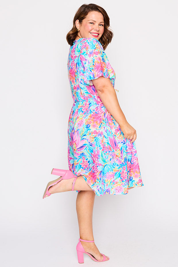 Jaz Rainbow Bloom Dress – Rainbow Bloom knee length dress