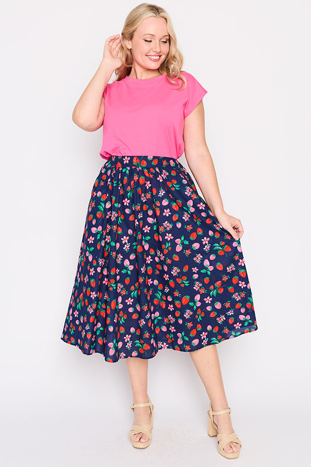 Simea Summer Berry Skirt โ Summer Berry midi skirt