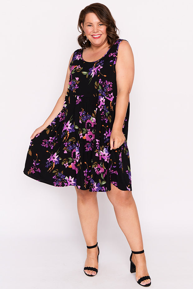 Kiana Night Flower Dress – Night Flower knee length dress