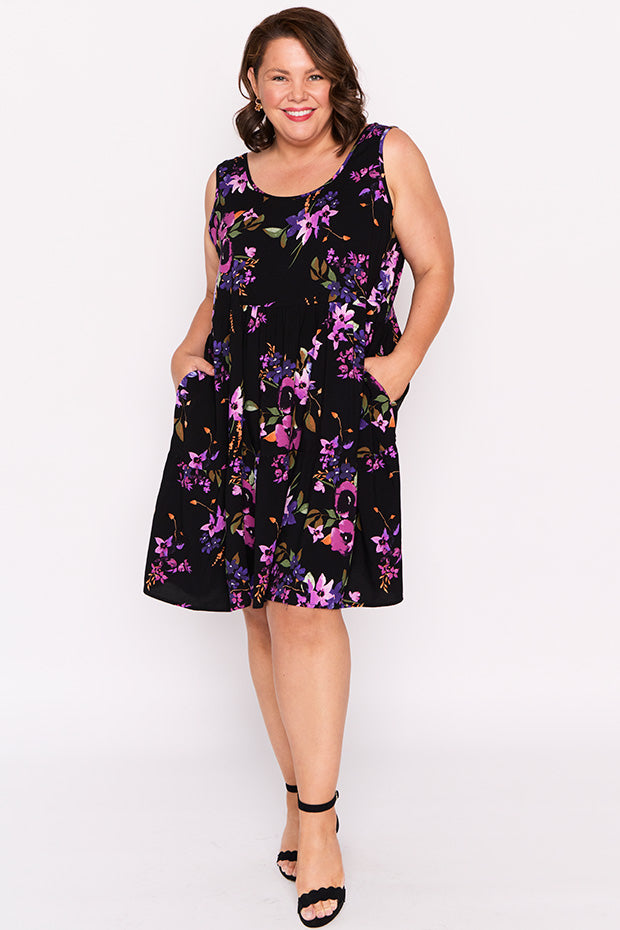 Kiana Night Flower Dress – Night Flower knee length dress