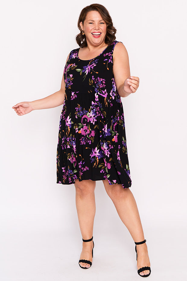 Kiana Night Flower Dress – Night Flower knee length dress