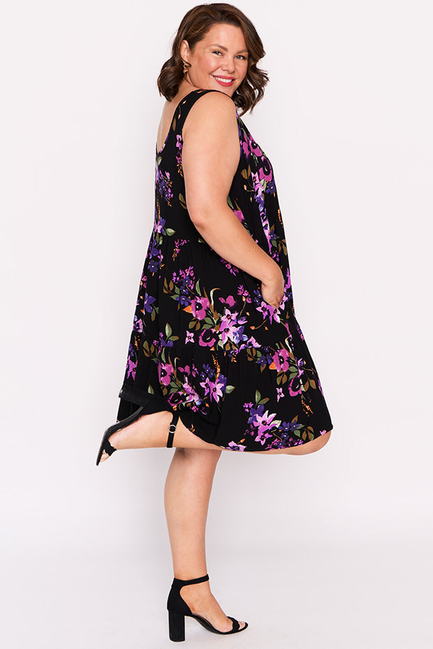 Kiana Night Flower Dress – Night Flower knee length dress