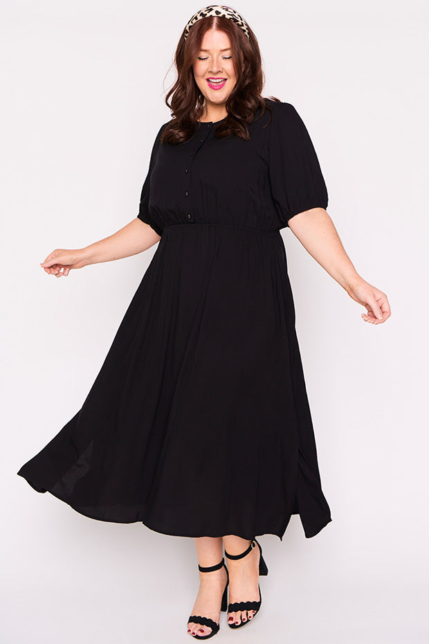 Bronwyn Black Dress โ Black midi dress