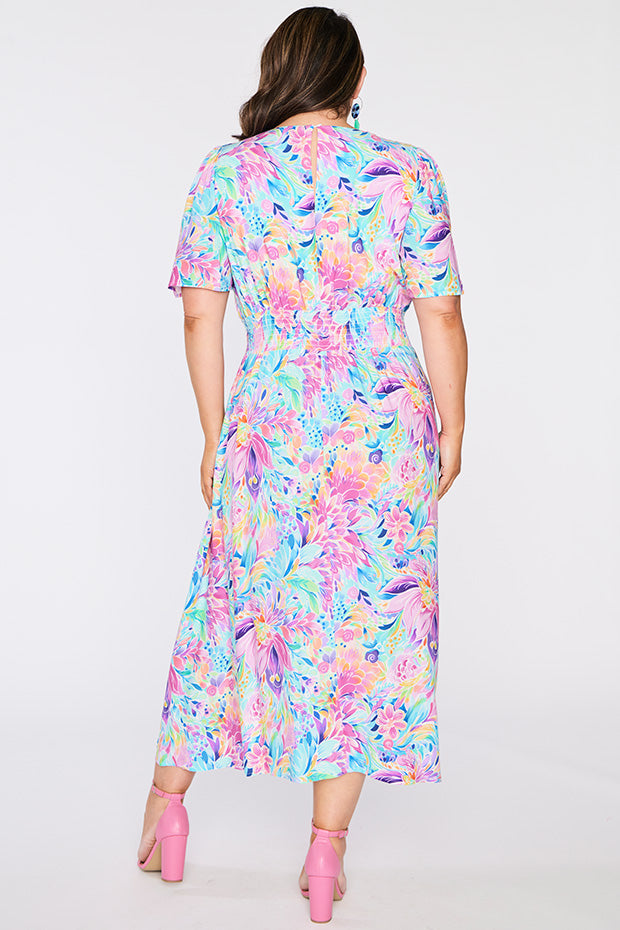 Eloise Rainbow Bloom Dress – Rainbow Bloom midi dress