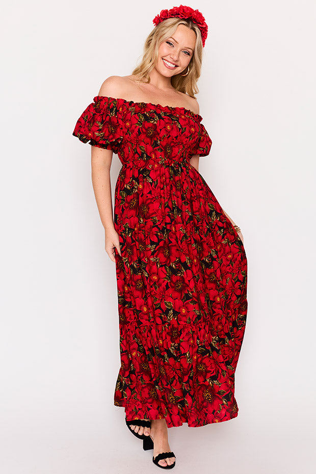 Nina Crimson Christmas Dress – Crimson Christmas maxi dress