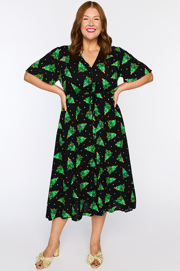 Michelle Christmas Tree Dress โ Christmas Tree midi dress
