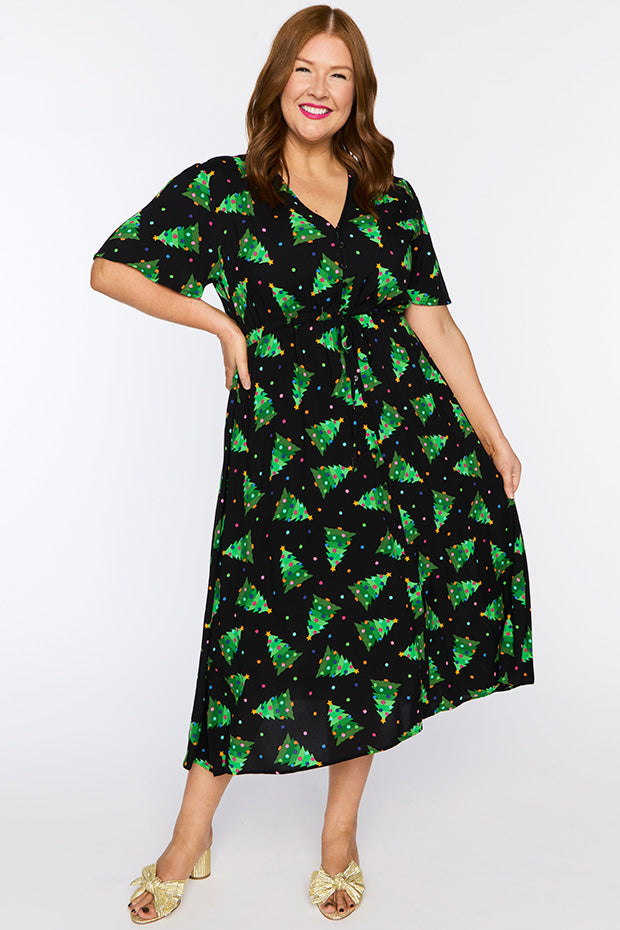 Michelle Christmas Tree Dress โ Christmas Tree midi dress