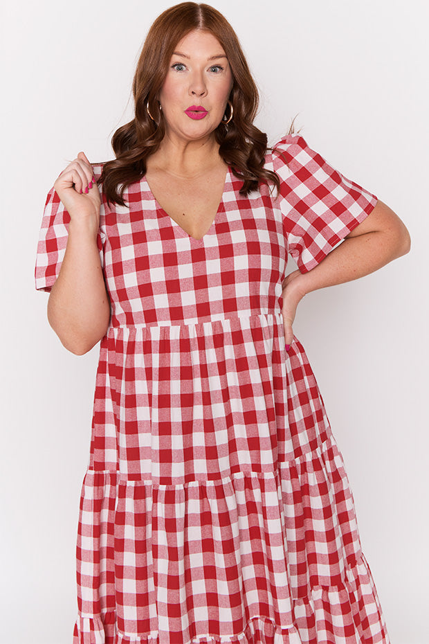 Percy Red Gingham Dress – Red Gingham mini dress