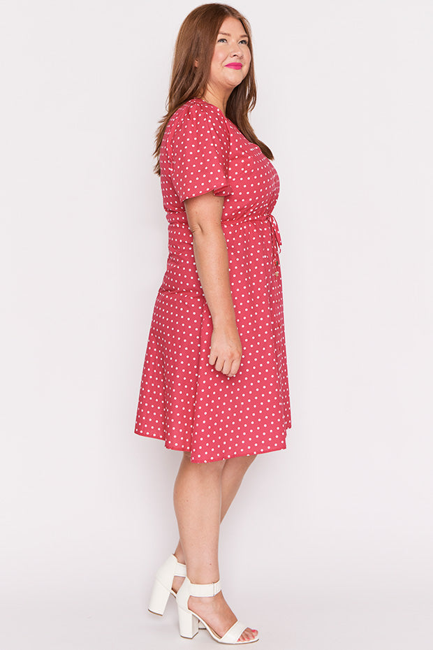 Siena Cotton Cherry Spot Dress – Cherry Spot knee length dress