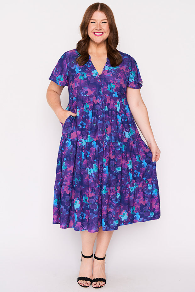 Keira Lilac Shadow Dress โ Lilac Shadow midi dress