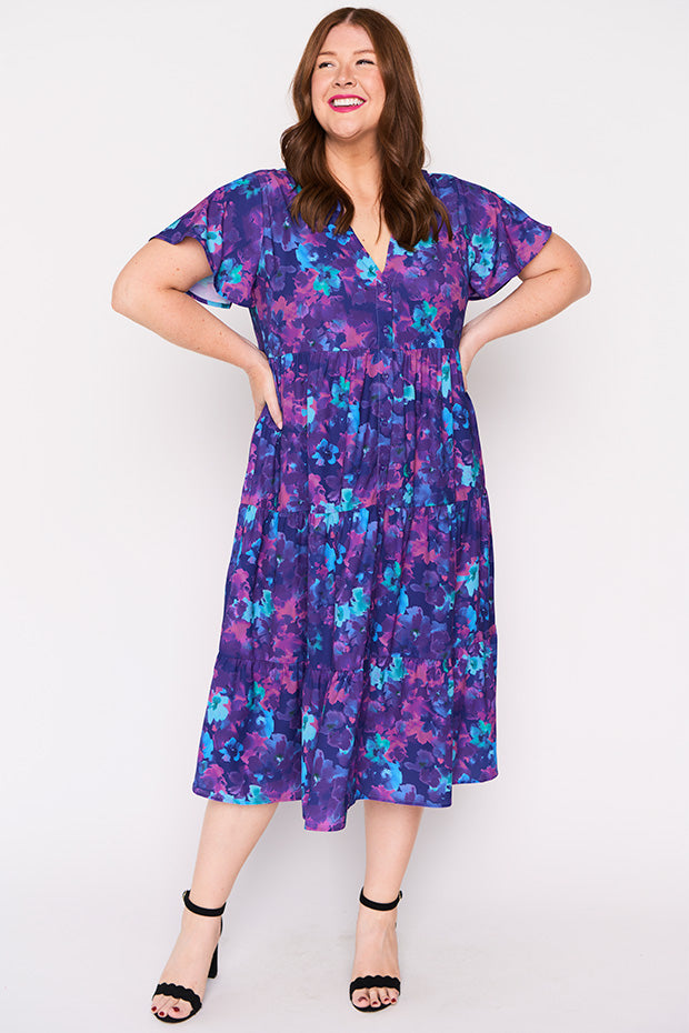Keira Lilac Shadow Dress โ Lilac Shadow midi dress