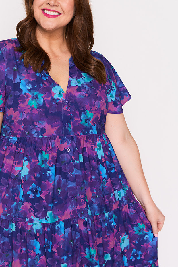 Keira Lilac Shadow Dress โ Lilac Shadow midi dress