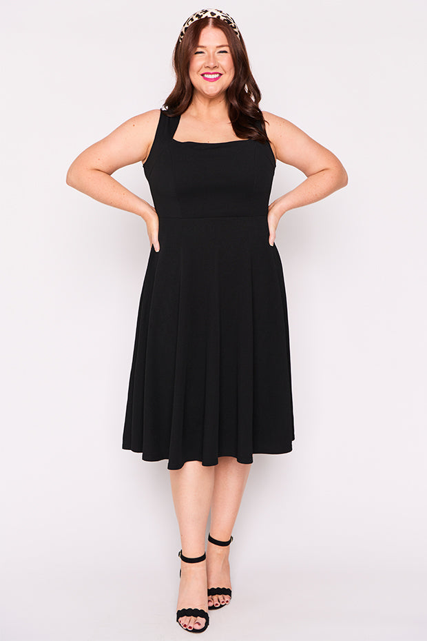 Hazel Black Dress – Black midi dress