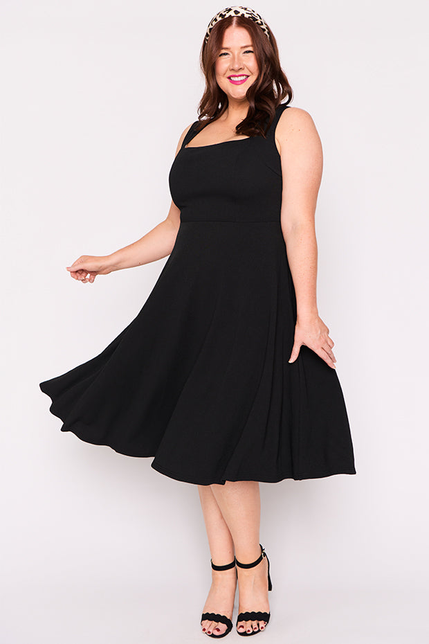 Hazel Black Dress – Black midi dress