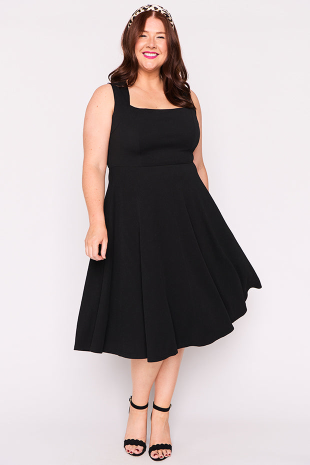 Hazel Black Dress – Black midi dress