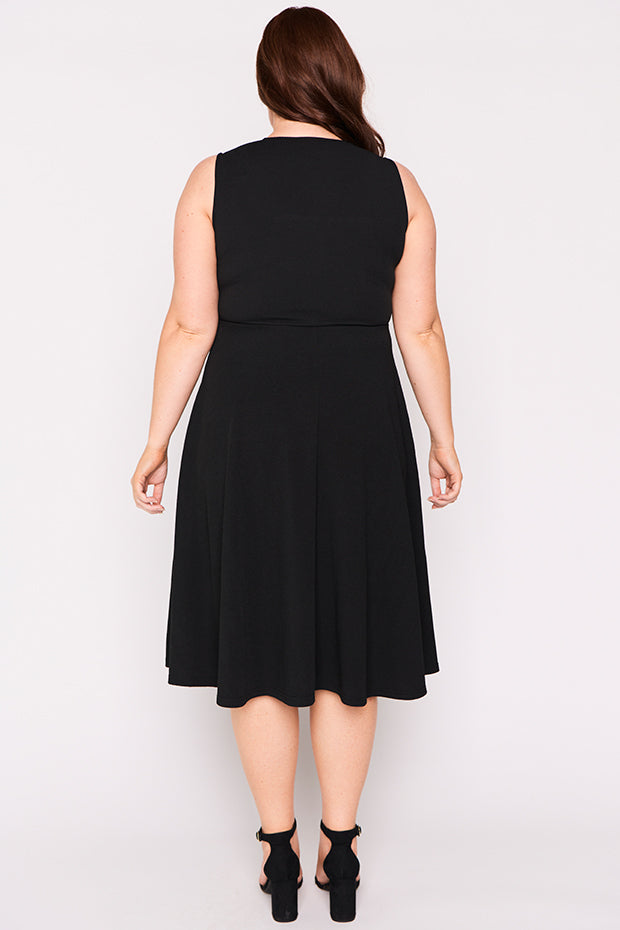 Hazel Black Dress – Black midi dress