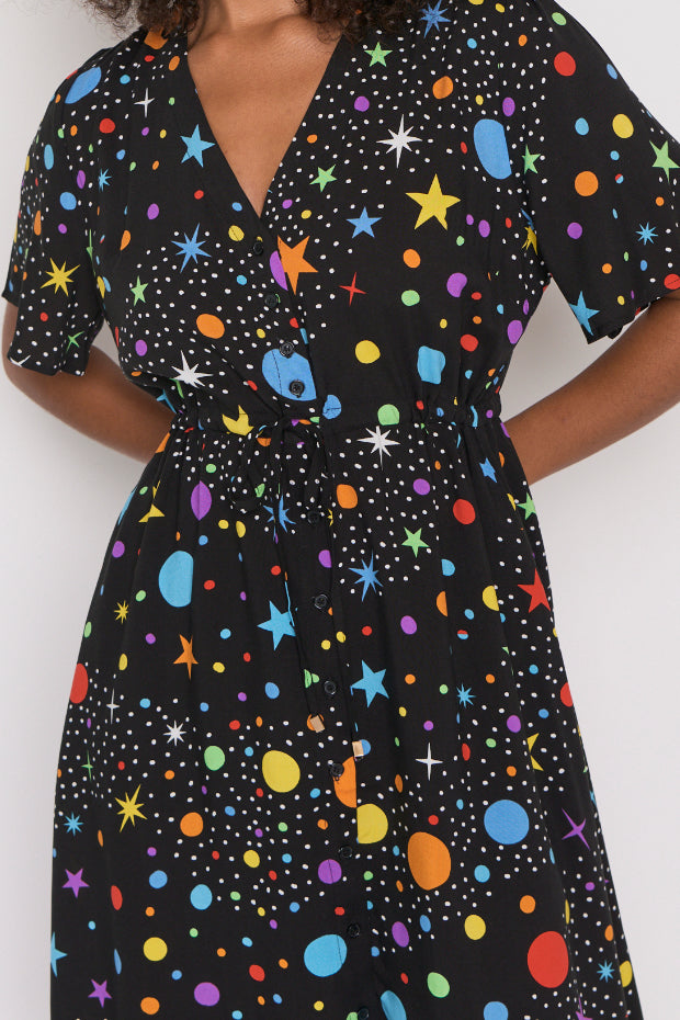 Jaz Galaxy Dress – Galaxy knee length dress