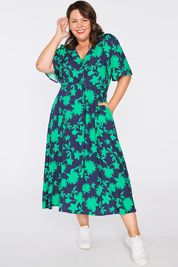 Michelle Green Ivy Dress โ Green Ivy midi dress