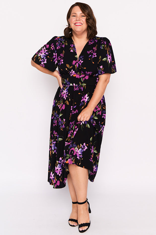 Eloise Night Flower Dress – Night Flower midi dress